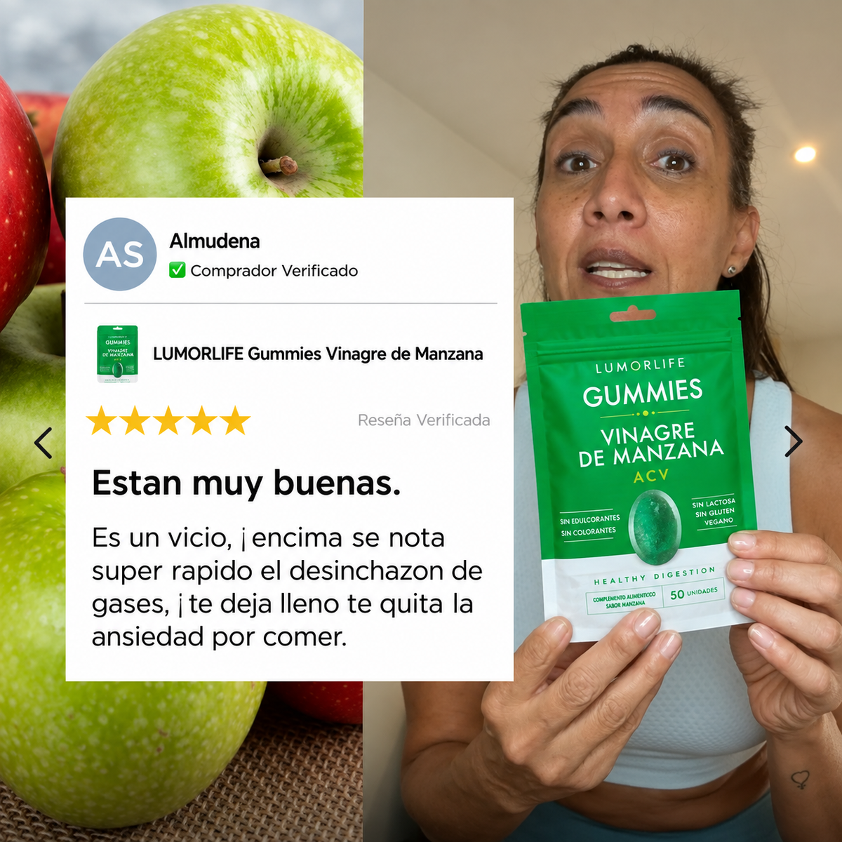 Gummies Vinagre de Manzana, Vitamina C y Pectina